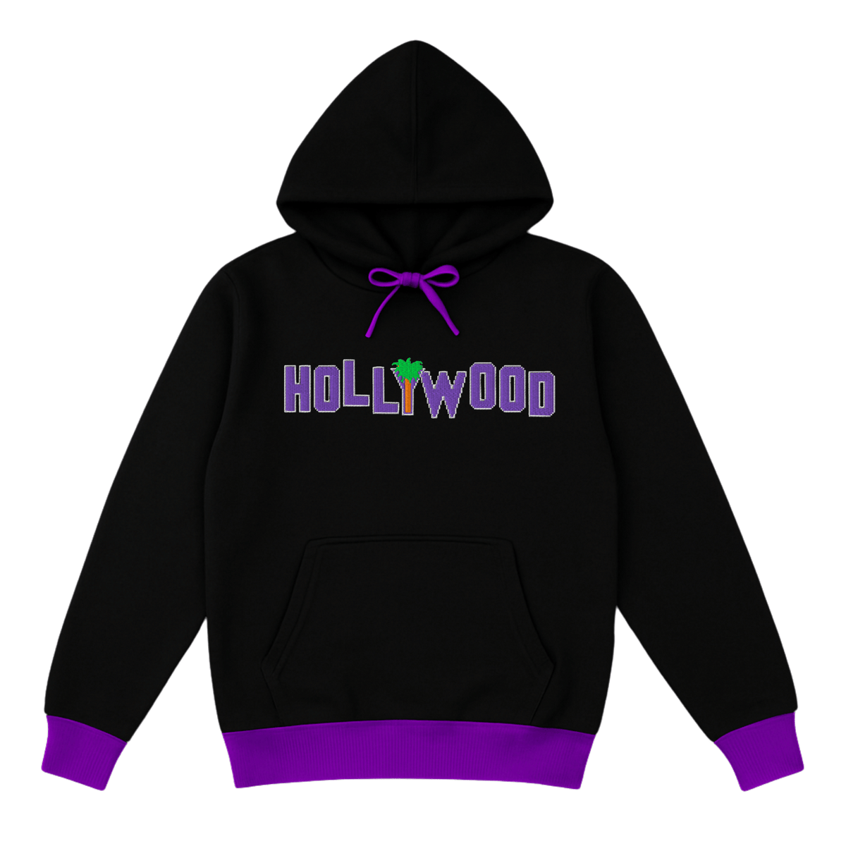 hollywood siyah kapüşonlu sweatshirt