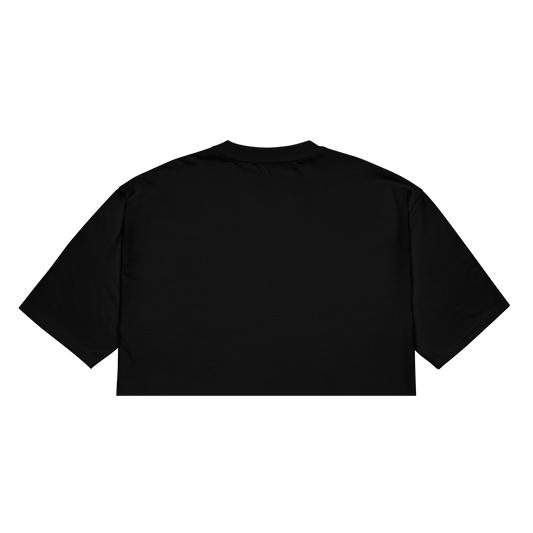 chill o’clock siyah crop tişört