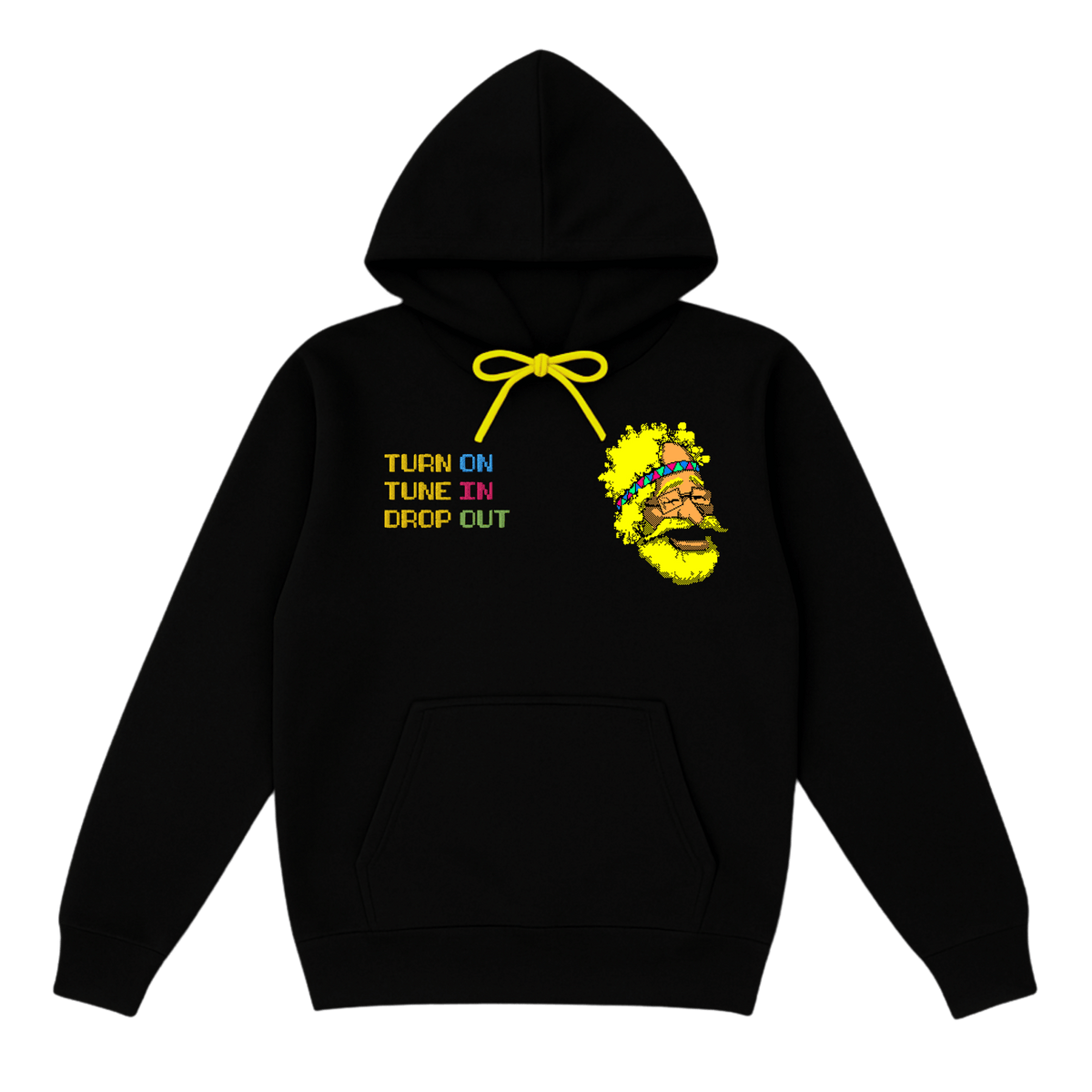 tune in siyah kapüşonlu sweatshirt
